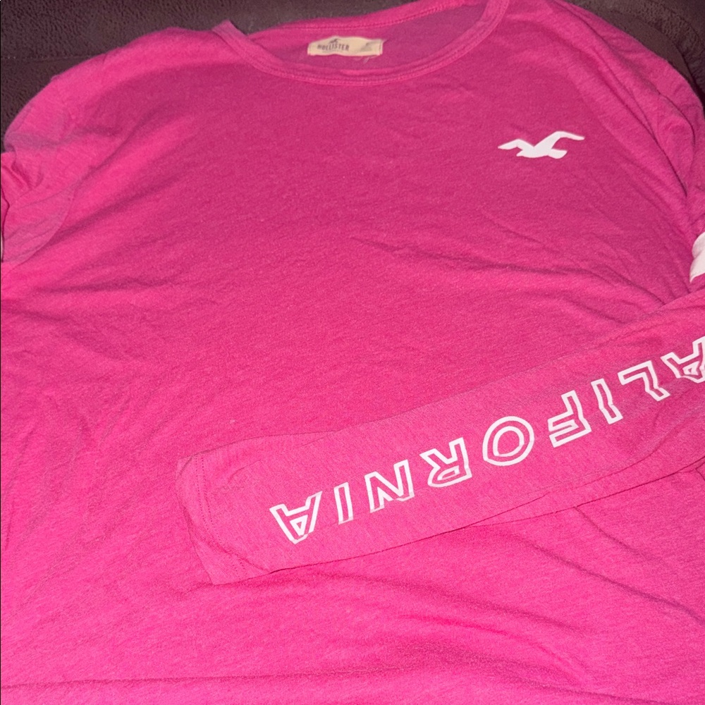 Hollister Bright Pink Long Sleeve Tee